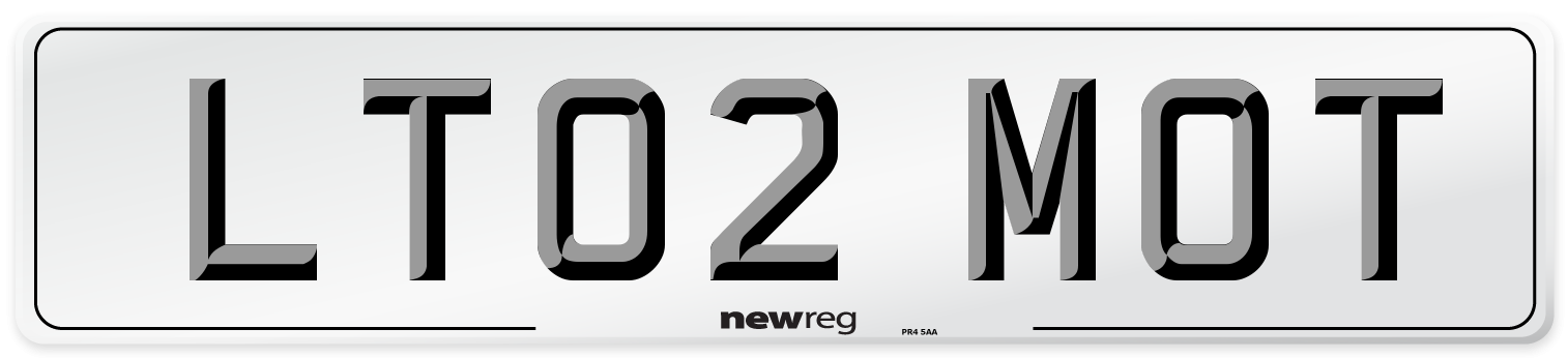 LT02 MOT Number Plate from New Reg